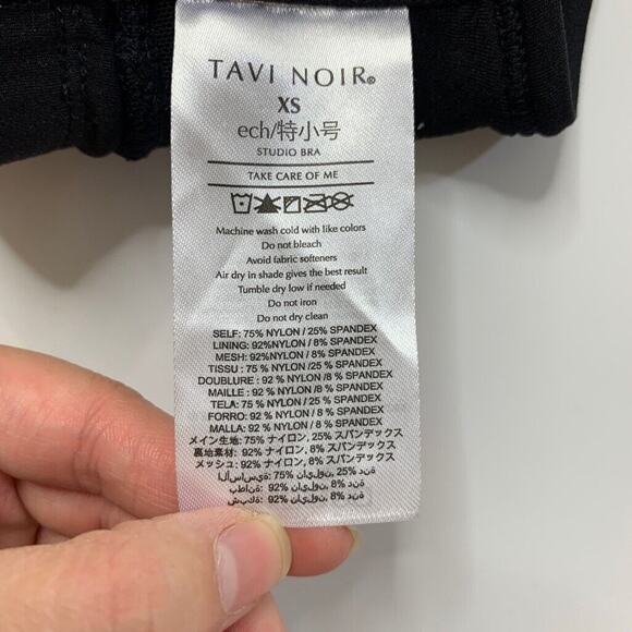 Tavi Noir Studio Sports Bra Women XS Extra Small Ebony Padded Low Impact Support - Picture 11 of 14